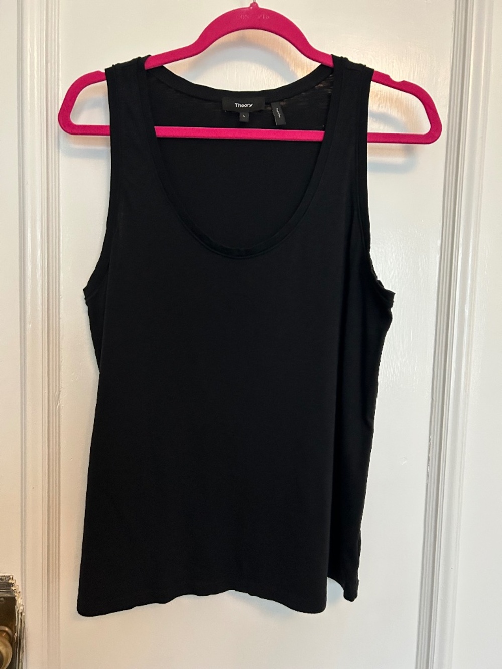 Theory Black 100% Pima Cotton Tank Top Sz Large